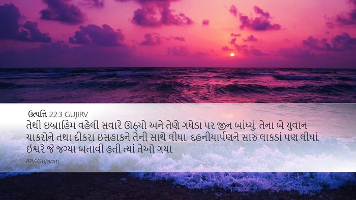ઉત્પત્તિ 22:3 GUJIRV Bible Verse Image