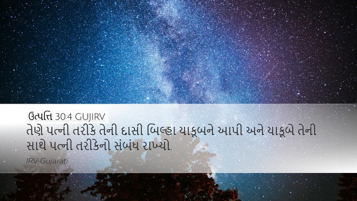 ઉત્પત્તિ 30:4 GUJIRV Bible Verse Image