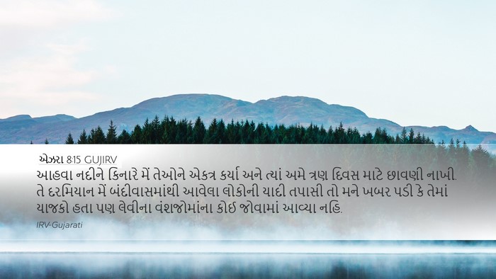 એઝરા 8:15 GUJIRV Desktop Wallpaper - આહવા નદીને કિનારે - Desktop Bible Verse Wallpaper