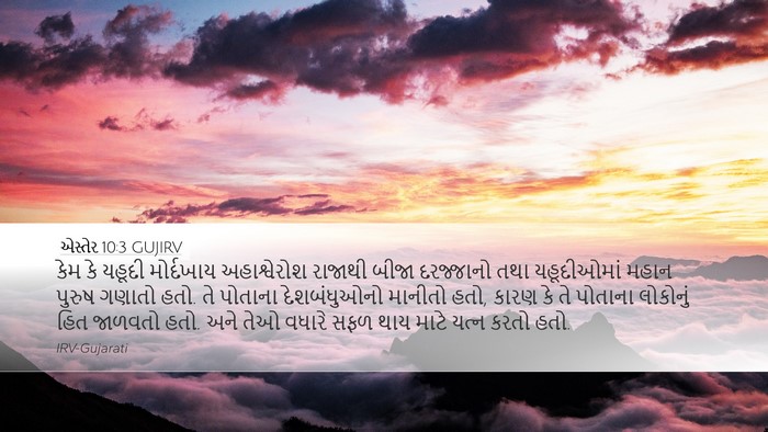 એસ્તેર 10:3 GUJIRV Bible Verse Image
