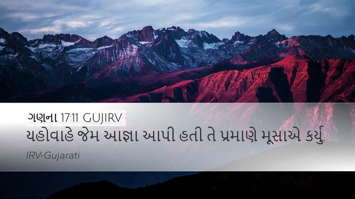 ગણના 17:11 GUJIRV Desktop Wallpaper - યહોવાહે જેમ આજ્ઞા - Desktop Bible Verse Wallpaper