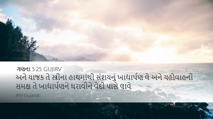 ગણના 5:25 GUJIRV Desktop Wallpaper - અને યાજક તે - Desktop Bible Verse Wallpaper