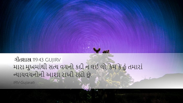 ગીતશાસ્ત્ર 119:43 GUJIRV Bible Verse Image