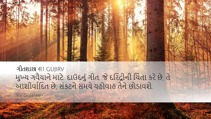 ગીતશાસ્ત્ર 41:1 GUJIRV Bible Verse Image