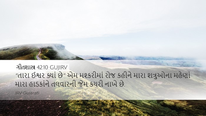 ગીતશાસ્ત્ર 42:10 GUJIRV Bible Verse Image
