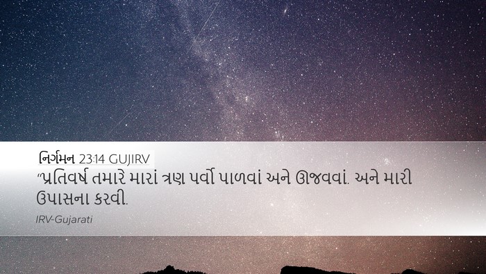 નિર્ગમન 23:14 GUJIRV Bible Verse Image