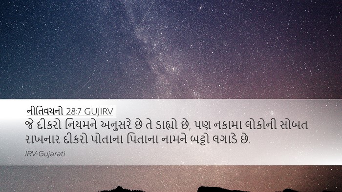 નીતિવચનો 28:7 GUJIRV Bible Verse Image