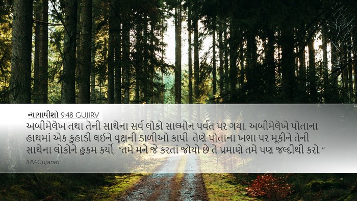 ન્યાયાધીશો 9:48 GUJIRV Desktop Wallpaper - અબીમેલેખ તથા તેની - Desktop Bible Verse Wallpaper