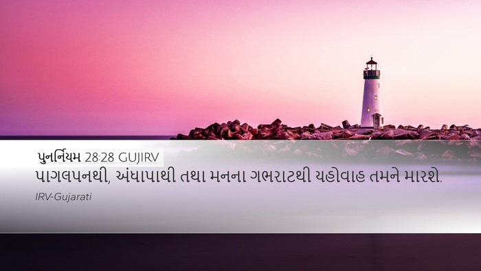 પુનર્નિયમ 28:28 GUJIRV Bible Verse Image
