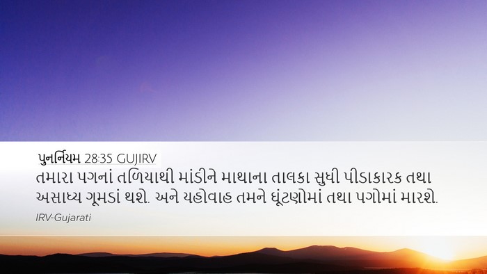 પુનર્નિયમ 28:35 GUJIRV Bible Verse Image