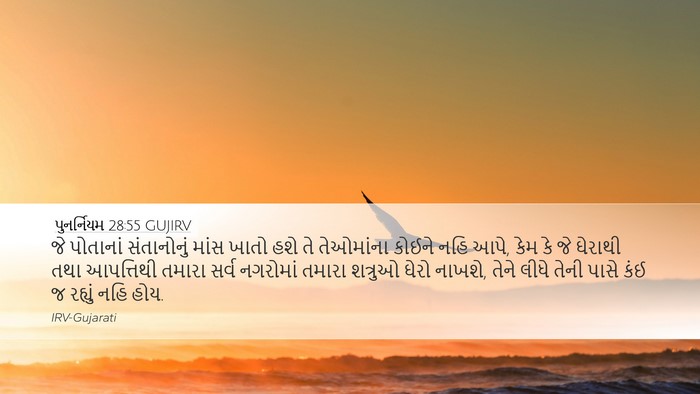 પુનર્નિયમ 28:55 GUJIRV Bible Verse Image