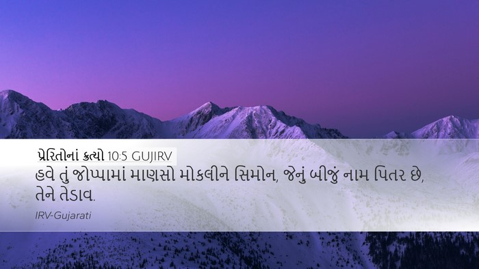 પ્રેરિતોનાં ક્રત્યો 10:5 GUJIRV Desktop Wallpaper - હવે તું જોપ્પામાં - Desktop Bible Verse Wallpaper