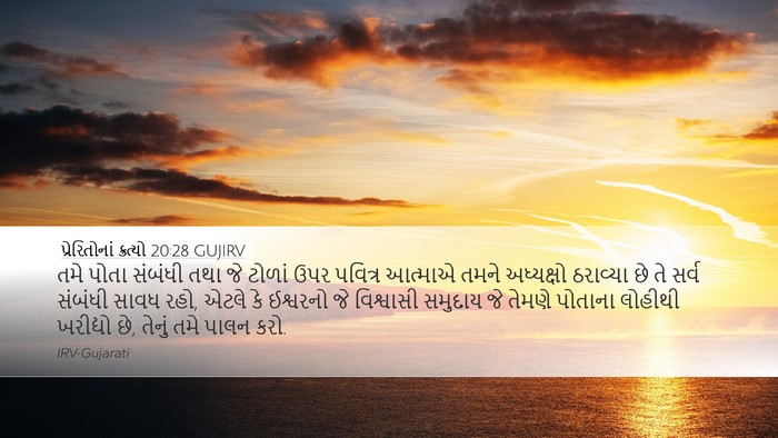 પ્રેરિતોનાં ક્રત્યો 20:28 GUJIRV Bible Verse Image