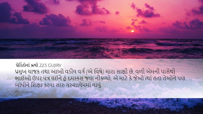 પ્રેરિતોનાં ક્રત્યો 22:5 GUJIRV Bible Verse Image