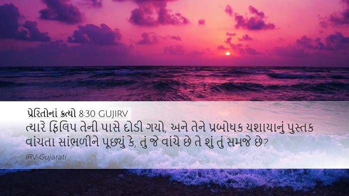 પ્રેરિતોનાં ક્રત્યો 8:30 GUJIRV Bible Verse Image