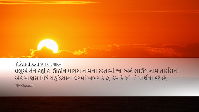 પ્રેરિતોનાં ક્રત્યો 9:11 GUJIRV Bible Verse Image