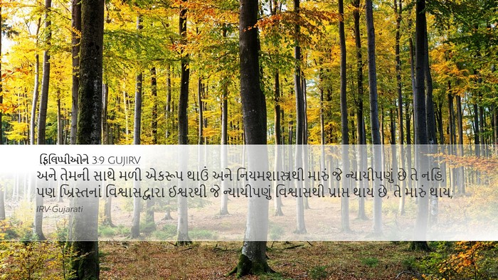 ફિલિપ્પીઓને 3:9 GUJIRV Bible Verse Image