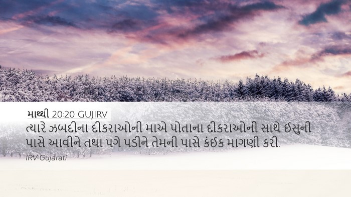 માથ્થી 20:20 GUJIRV Bible Verse Image