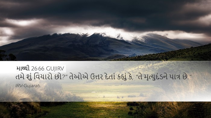 માથ્થી 26:66 GUJIRV Desktop Wallpaper - તમે શું વિચારો છો?” - Desktop Bible Verse Wallpaper