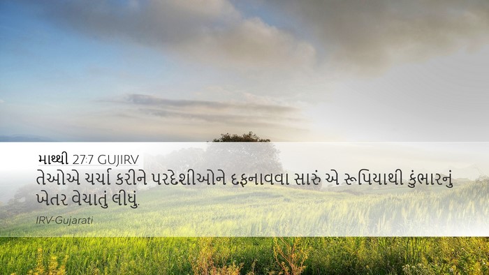 માથ્થી 27:7 GUJIRV Desktop Wallpaper - તેઓએ ચર્ચા કરીને - Desktop Bible Verse Wallpaper