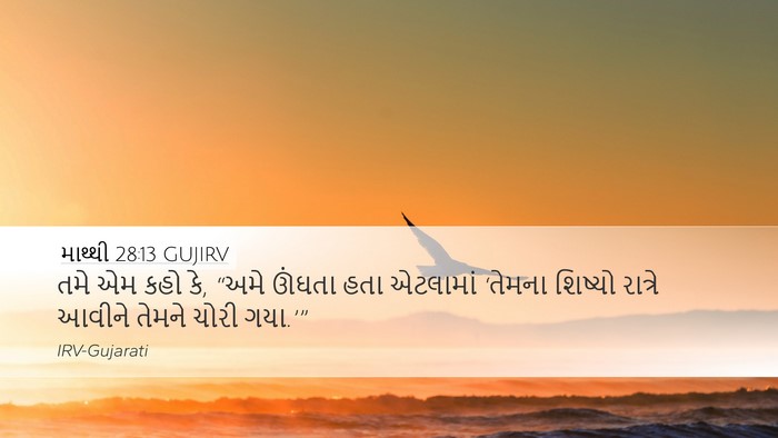 માથ્થી 28:13 GUJIRV Bible Verse Image