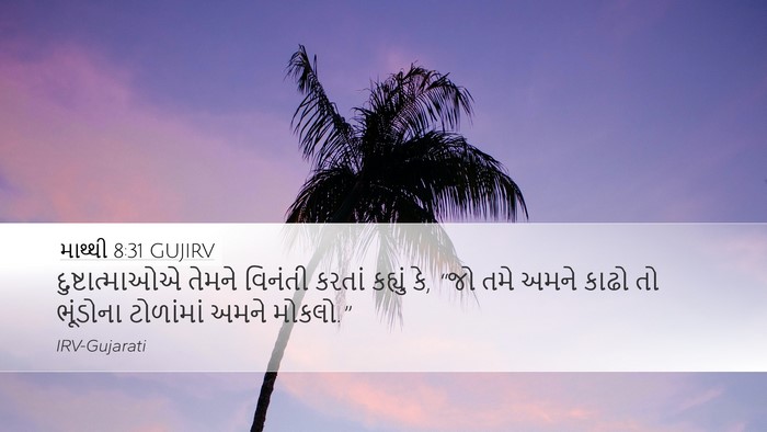 માથ્થી 8:31 GUJIRV Bible Verse Image