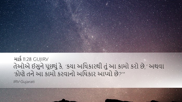 માર્ક 11:28 GUJIRV Bible Verse Image