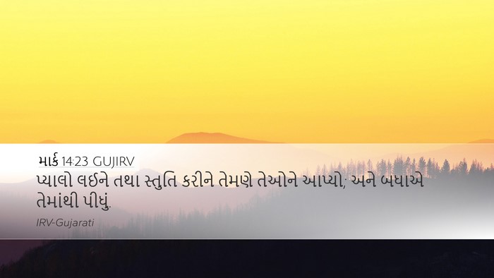 માર્ક 14:23 GUJIRV Bible Verse Image