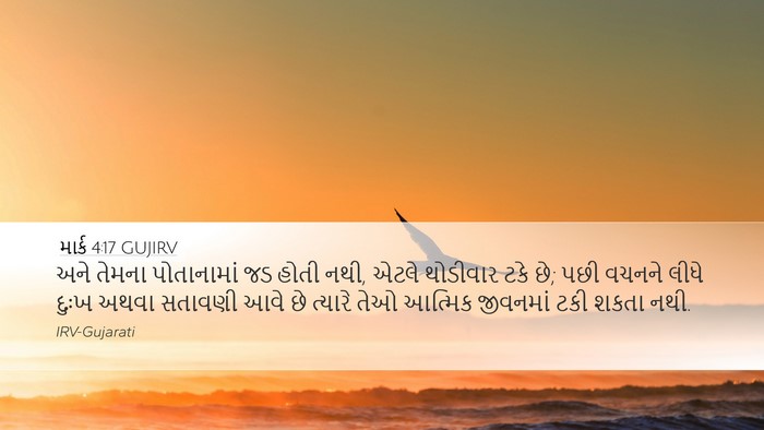 માર્ક 4:17 GUJIRV Bible Verse Image
