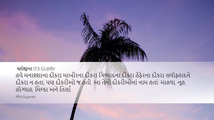 યહોશુઆ 17:3 GUJIRV Desktop Wallpaper - હવે મનાશ્શાના - Desktop Bible Verse Wallpaper