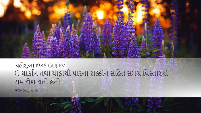 યહોશુઆ 19:46 GUJIRV Desktop Wallpaper - મે-યાર્કોન તથા - Desktop Bible Verse Wallpaper