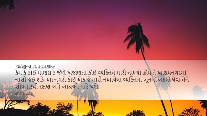 યહોશુઆ 20:3 GUJIRV Desktop Wallpaper - કેમ કે કોઈ માણસ કે - Desktop Bible Verse Wallpaper