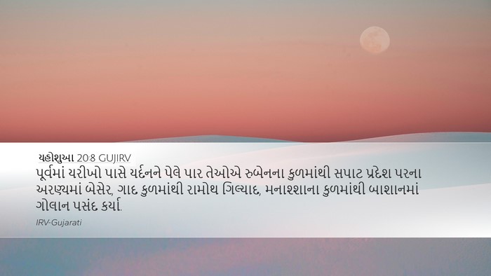 યહોશુઆ 20:8 GUJIRV Bible Verse Image