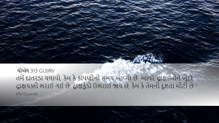યોએલ 3:13 GUJIRV Desktop Wallpaper - તમે દાતરડા ચલાવો, - Desktop Bible Verse Wallpaper