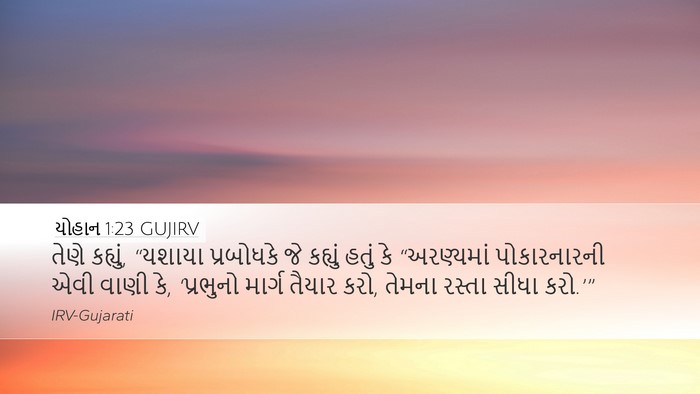 યોહાન 1:23 GUJIRV Bible Verse Image