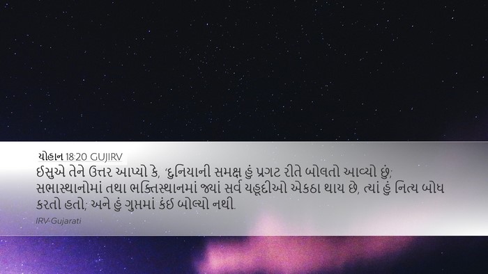 યોહાન 18:20 GUJIRV Bible Verse Image