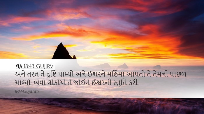 લૂક 18:43 GUJIRV Bible Verse Image