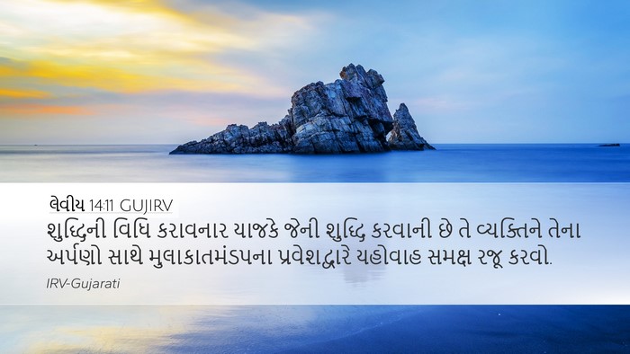 લેવીય 14:11 GUJIRV Desktop Wallpaper - શુદ્ધિની વિધિ - Desktop Bible Verse Wallpaper