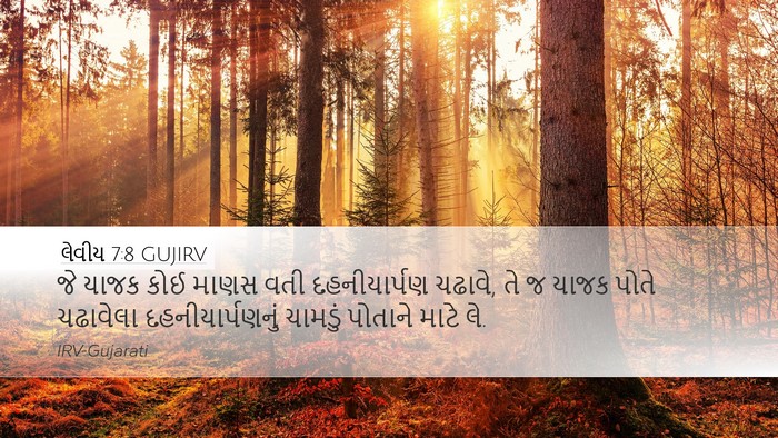 લેવીય 7:8 GUJIRV Desktop Wallpaper - જે યાજક કોઈ માણસ - Desktop Bible Verse Wallpaper