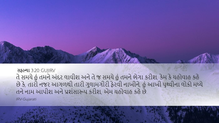 સફાન્યા 3:20 GUJIRV Bible Verse Image