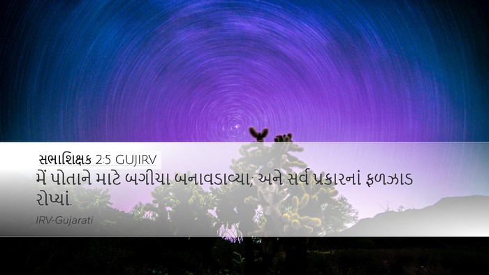 સભાશિક્ષક 2:5 GUJIRV Desktop Wallpaper - મેં પોતાને માટે - Desktop Bible Verse Wallpaper
