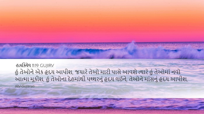 હઝકિયેલ 11:19 GUJIRV Bible Verse Image
