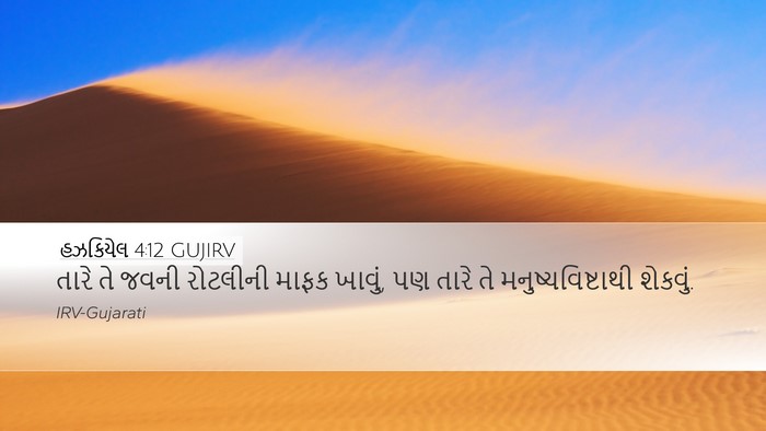 હઝકિયેલ 4:12 GUJIRV Desktop Wallpaper - તારે તે જવની - Desktop Bible Verse Wallpaper