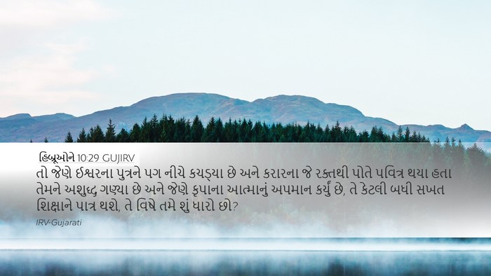 હિબ્રૂઓને 10:29 GUJIRV Bible Verse Image