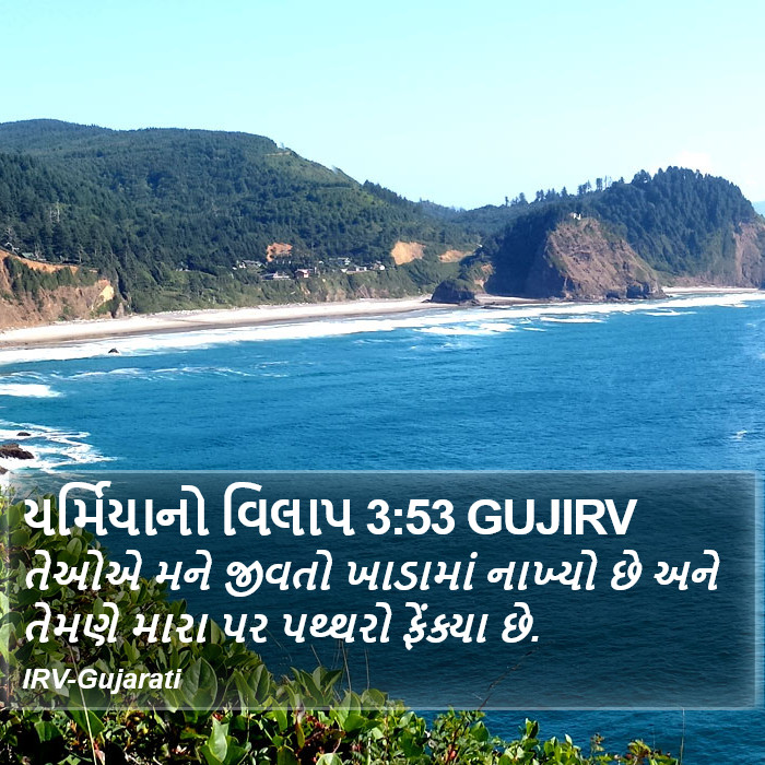 યર્મિયાનો વિલાપ 3:53 GUJIRV - તેઓએ મને જીવતો