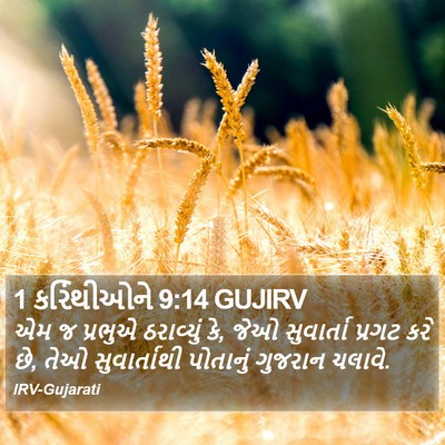 1 કરિંથીઓને 9:14 GUJIRV Bible Verse Image