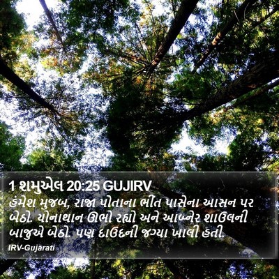 1 શમુએલ 20:25 GUJIRV Bible Verse Image
