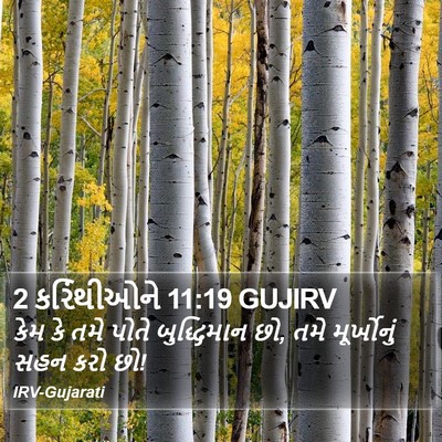 2 કરિંથીઓને 11:19 GUJIRV Bible Verse Image