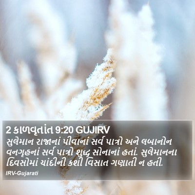 2 કાળવૃતાંત 9:20 GUJIRV Bible Verse Image