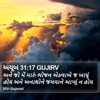 અયૂબ 31:17 GUJIRV Bible Verse Image